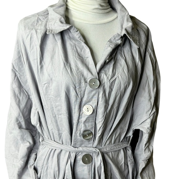 NEW Free People Meet Me In Montauk Duster Jacket Lavender Trench Dress Belted - Picture 5 of 7